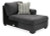 Benchcraft Sorenton Slate 3-Piece LAF Sofa, Armless Loveseat and RAF Chaise Sectional with Ottoman
