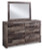 Benchcraft Derekson Multi Gray King Panel Storage Bed with Mirrored Dresser and Nightstand