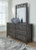 Ashley Montillan Grayish Brown King Panel Bed with Mirrored Dresser