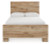 Ashley Hyanna Tan Brown Full Panel Bed with Storage with Mirrored Dresser, Chest and 2 Nightstands