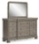 Ashley Lexorne Gray California King Sleigh Bed with Mirrored Dresser, Chest and 2 Nightstands