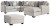 Benchcraft Dellara Chalk 4-Piece Sectional with LAF Loveseat / RAF Chaise and Ottoman