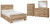 Ashley Hyanna Tan Brown Full Panel Bed with Storage with Mirrored Dresser and Chest