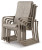 Ashley Beach Front Beige Outdoor Dining Table and 6 Wicker Arm Chairs