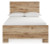 Ashley Hyanna Tan Brown Full Panel Bed with Mirrored Dresser and 2 Nightstands