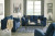 Ashley Darcy Blue Sofa, Loveseat and Recliner