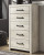 Ashley Cambeck Whitewash Full Panel Bed with 4 Storage Drawers with Mirrored Dresser and Chest