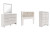 Ashley Altyra White Queen Bookcase Headboard Bed with Mirrored Dresser and Chest