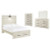 Ashley Cambeck Whitewash Full Storage Panel Bed with Mirrored Dresser and Chest