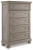Ashley Lettner Light Gray California King Panel Bed with Mirrored Dresser, Chest and Nightstand