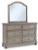 Ashley Lettner Light Gray Full Sleigh Bed with Mirrored Dresser