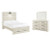 Ashley Cambeck Whitewash Full Panel Bed with 2 Storage Drawers with Mirrored Dresser