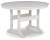 Ashley Crescent Luxe White Outdoor Dining Table and 4 Gray/White Arm Chairs