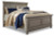 Ashley Lettner Light Gray King Panel Bed with Mirrored Dresser and Chest