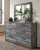 Ashley Baystorm Gray King Panel Headboard with Mirrored Dresser, Chest and Nightstand