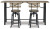 Ashley Lesterton Light Brown Black Counter Height Dining Table and 2 Barstools