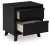 Ashley Danziar Black Queen Panel Bed with Mirrored Dresser and Nightstand