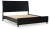 Ashley Danziar Black Queen Panel Bed with Mirrored Dresser and Nightstand