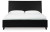 Ashley Danziar Black Queen Panel Bed with Mirrored Dresser and Nightstand
