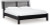 Ashley Danziar Black Queen Panel Bed with Mirrored Dresser and Nightstand