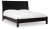 Ashley Danziar Black Queen Panel Bed with Mirrored Dresser and Nightstand