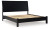 Ashley Danziar Black Queen Panel Bed with Mirrored Dresser and Nightstand