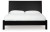 Ashley Danziar Black Queen Panel Bed with Mirrored Dresser and Nightstand