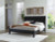 Ashley Danziar Black Queen Panel Bed with Mirrored Dresser and Nightstand