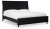 Ashley Danziar Black Queen Panel Bed with Mirrored Dresser and Nightstand