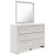 Ashley Altyra White King Bookcase Headboard Bed with Mirrored Dresser and Chest