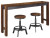Ashley Torjin Counter Height 3-Piece Dining Set with Brown/Gray Table and 2 White/Gray Barstools