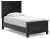 Ashley Lanolee Black Twin Panel Bed with Mirrored Dresser, Chest and Nightstand