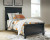 Ashley Lanolee Black Twin Panel Bed with Mirrored Dresser and Chest