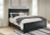 Ashley Lanolee Black King Panel Bed with Mirrored Dresser and 2 Nightstands