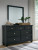 Ashley Lanolee Black Queen Panel Bed with Mirrored Dresser, Chest and Nightstand