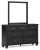 Ashley Lanolee Black Full Panel Bed with Mirrored Dresser, Chest and 2 Nightstands