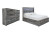 Ashley Baystorm Gray Full Panel Bed with 4 Storage Drawers with Dresser