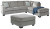 Ashley Altari Alloy 2-Piece Sleeper Sectional with LAF Chaise and Ottoman