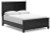 Ashley Lanolee Black Queen Panel Bed with Mirrored Dresser and 2 Nightstands