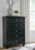 Ashley Lanolee Black California King Panel Bed with Mirrored Dresser, Chest and Nightstand