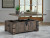 Ashley Hollum Rustic Brown Coffee Table with 2 End Tables