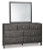 Ashley Caitbrook Gray Queen Storage Bed with 8 Storage Drawers with Mirrored Dresser