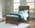 Ashley Danabrin Brown Twin Panel Bed with Mirrored Dresser, Chest and 2 Nightstands