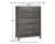 Ashley Caitbrook Gray King Storage Bed with 8 Storage Drawers with Mirrored Dresser, Chest and Nightstand
