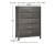 Ashley Caitbrook Gray King Storage Bed with 8 Storage Drawers with Mirrored Dresser and Chest