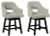 Ashley Tallenger Beige Upholstered Bar Height Barstools (Set of 2)