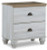 Ashley Haven Bay Two-tone King Panel Bed with Mirrored Dresser, Chest and Nightstand