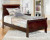 Ashley Alisdair Reddish Brown Twin Sleigh Bed with Mirrored Dresser and 2 Nightstands