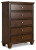 Ashley Danabrin Brown California King Panel Bed with Mirrored Dresser and Chest