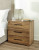 Ashley Dakmore Brown Queen Upholstered Bed with Mirrored Dresser and 2 Nightstands